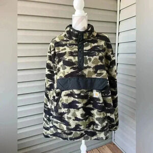 Carhartt Men's Big & Tall Relaxed Fit Camo Fleece Pullover Sz 2XL